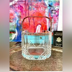 Rare Vintage GUCCI Crystal Champagne Wine Cooler Ice Bucket Barware Decor GG ❤️